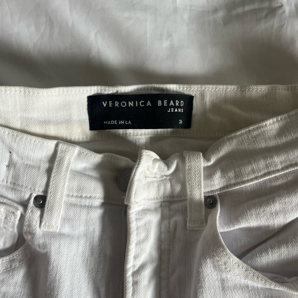 Veronica Beard Beverly hi rise flare white denim size 26